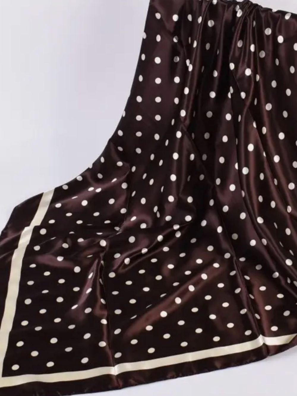 Brown Polka Dot Print Scarf